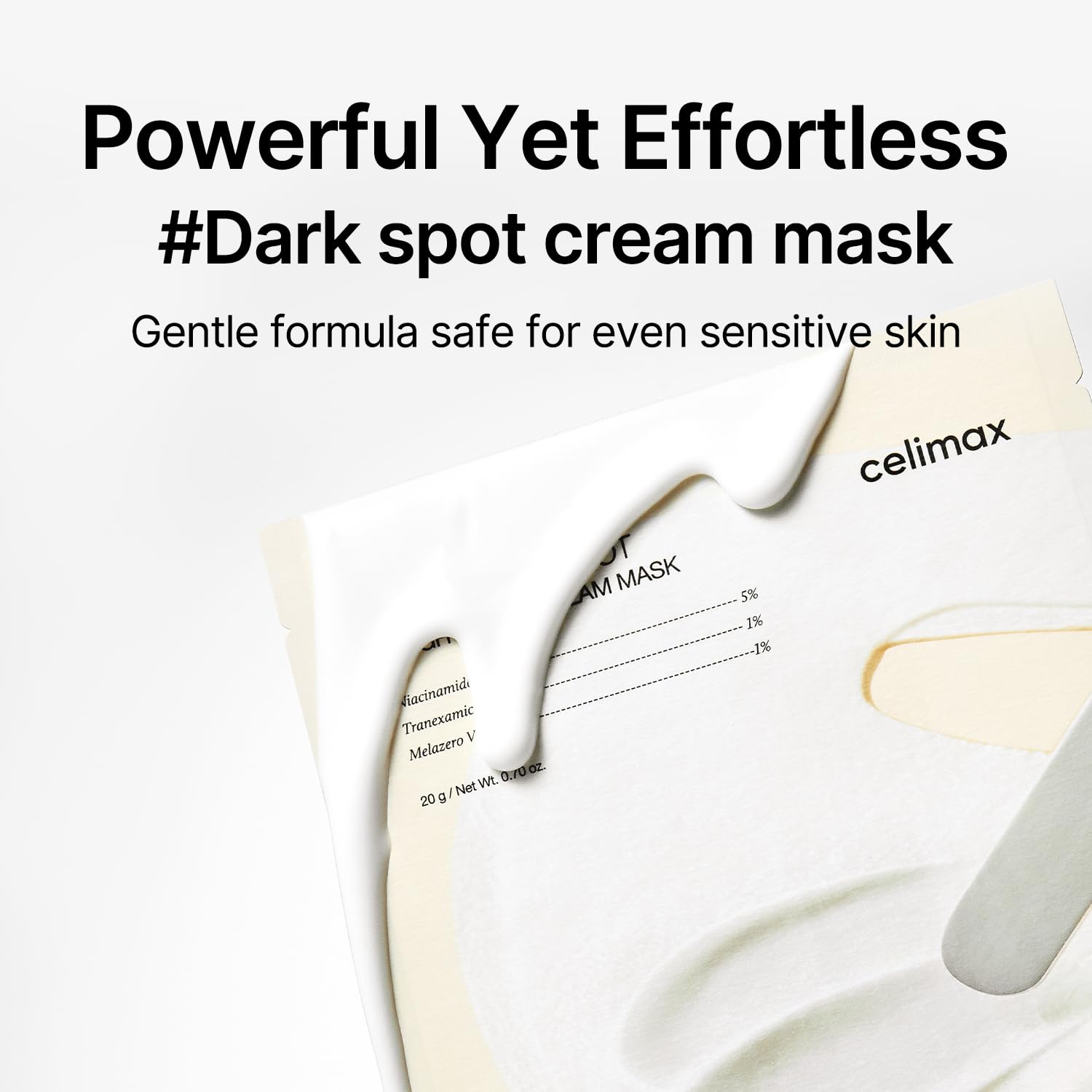 celimax Pore+Dark Spot Brightening Cream Mask 4EA | Non-Sticky Sheet for Enlarged Pores with Niacinamide, Tranexamic Acid, Non-Irritating, Hydrating, Hyperpigmentation, Korean Facial Mask
